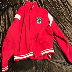 BoohooMAN Red Varsity Jacket